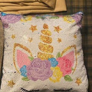 Unicorn Sequin Throw Pillow